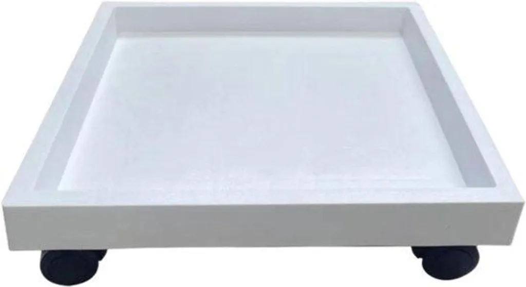 Chariot à plantes pour déplacer vos pots - Support blanc rond 32 cm