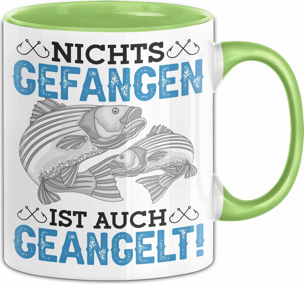 Angler Tasse Geschenk Hecht Nichts Gefangen Ist Auch Geangelt Geschenkidee Angeln (Grün)