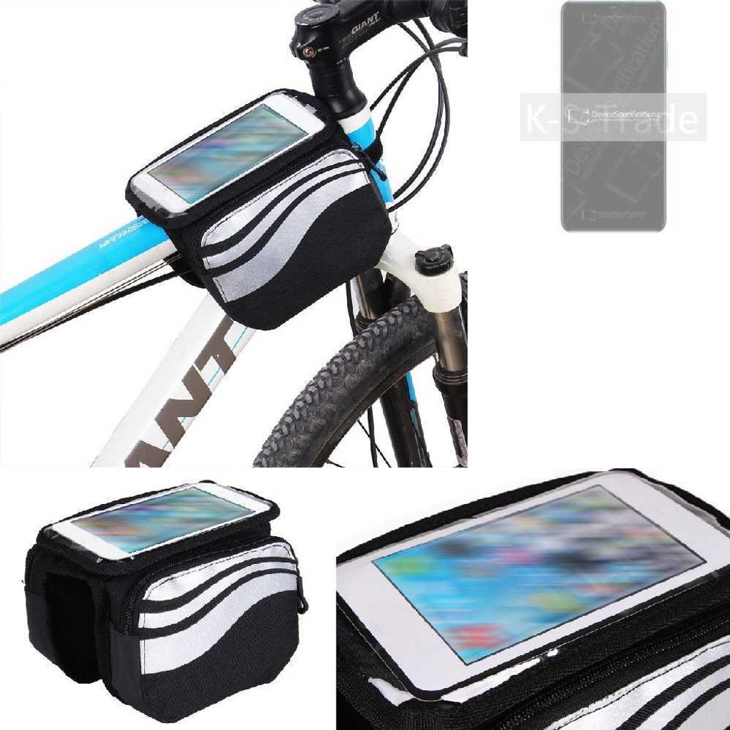 K-S-Trade Rahmentasche Fahrrad-Halterung kompatibel mit ZTE Blade V40 Vita Rahmenhalterung Fahrrad Handyhalterung Fahrradtasche Handy Smartphone
