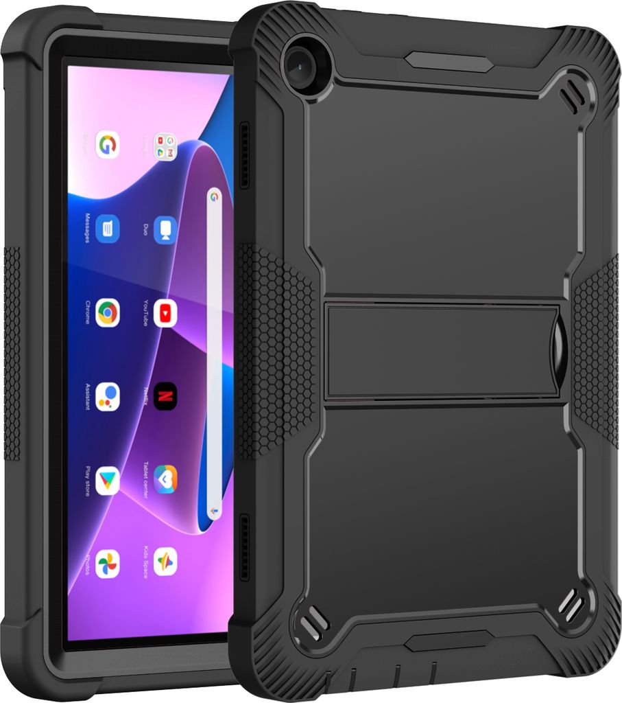 Schutzhülle für Lenovo Tab M10 3rd Gen TB328FU 10,1" 2022 Robust Hybrid Tablet Hülle mit Ständer Schwarz