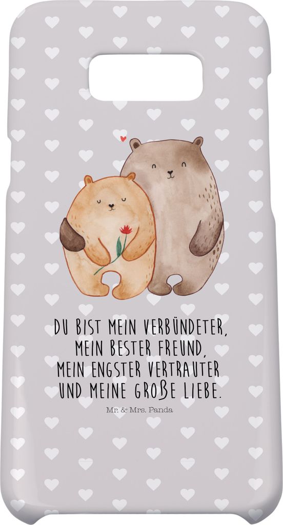 Mr. & Mrs. Panda Samsung Galaxy S8 plus Handyhülle Bären Liebe - Grau Pastell - Geschenk, Freund, Partner, Blume, Freundin, Verknallt, Hülle, Ha...