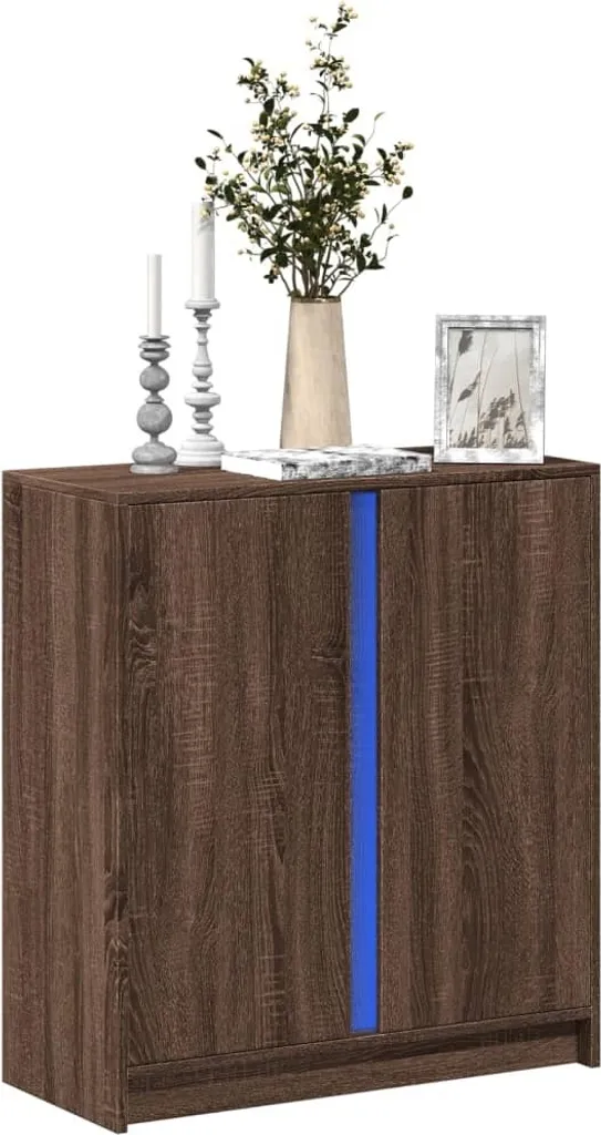 Credenza LED Maison Exclusive Rovere Marrone 77x34x85 cm Legno Moderno