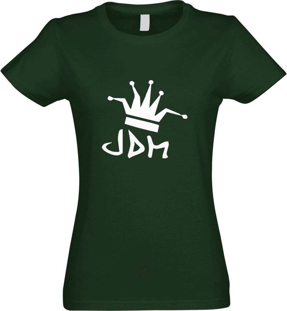 Kiwistar - T-Shirt tailliert - Damen - flaschengrün - JDM - King - mit Motiv Bedruckt - Funshirt Design - Sport - Freizeit - Damen - S