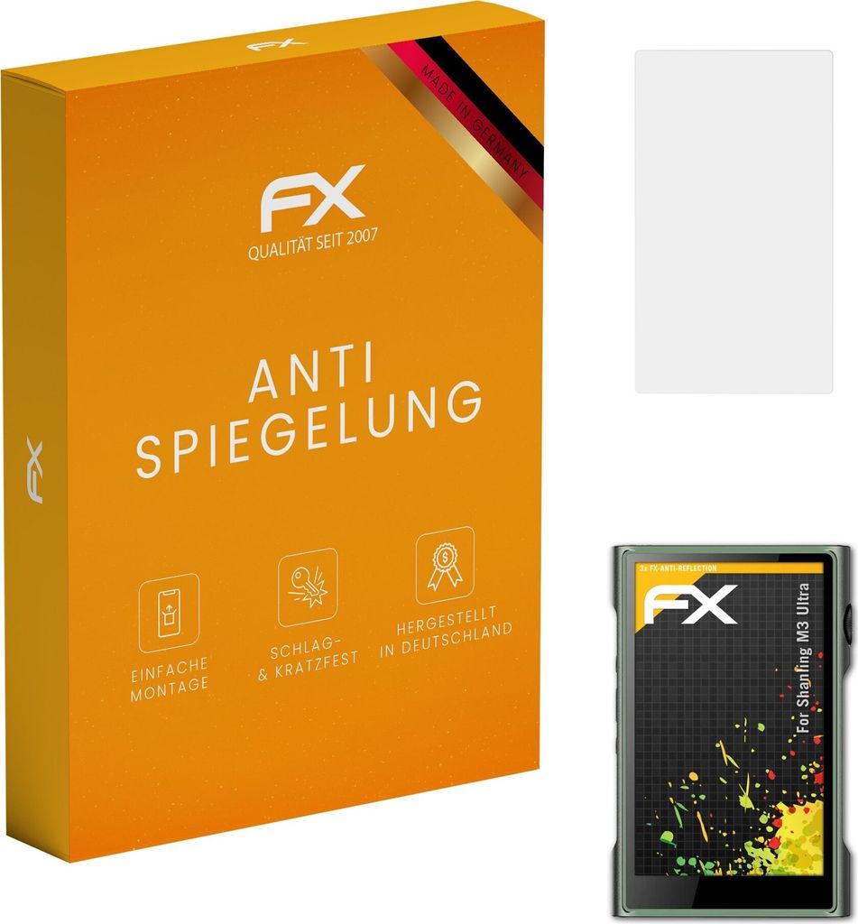 atFoliX FX-Antireflex 3x Schutzfolie kompatibel mit Shanling M3 Ultra Displayfolie