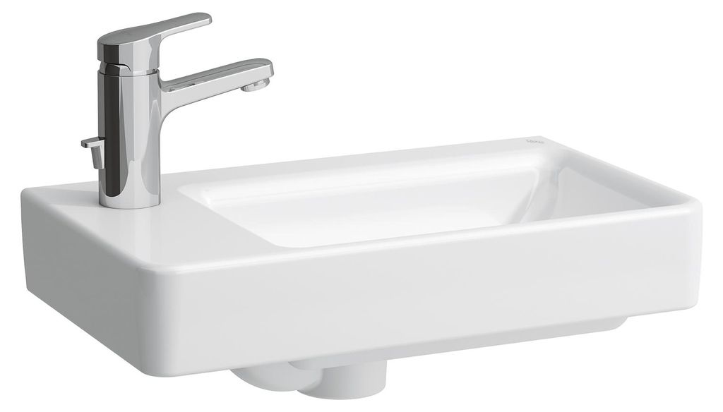 LAUFEN PRO S Handwaschbecken, Becken rechts, 1 Hahnloch links, ohne Überlauf, 480x280mm, H8159550001131