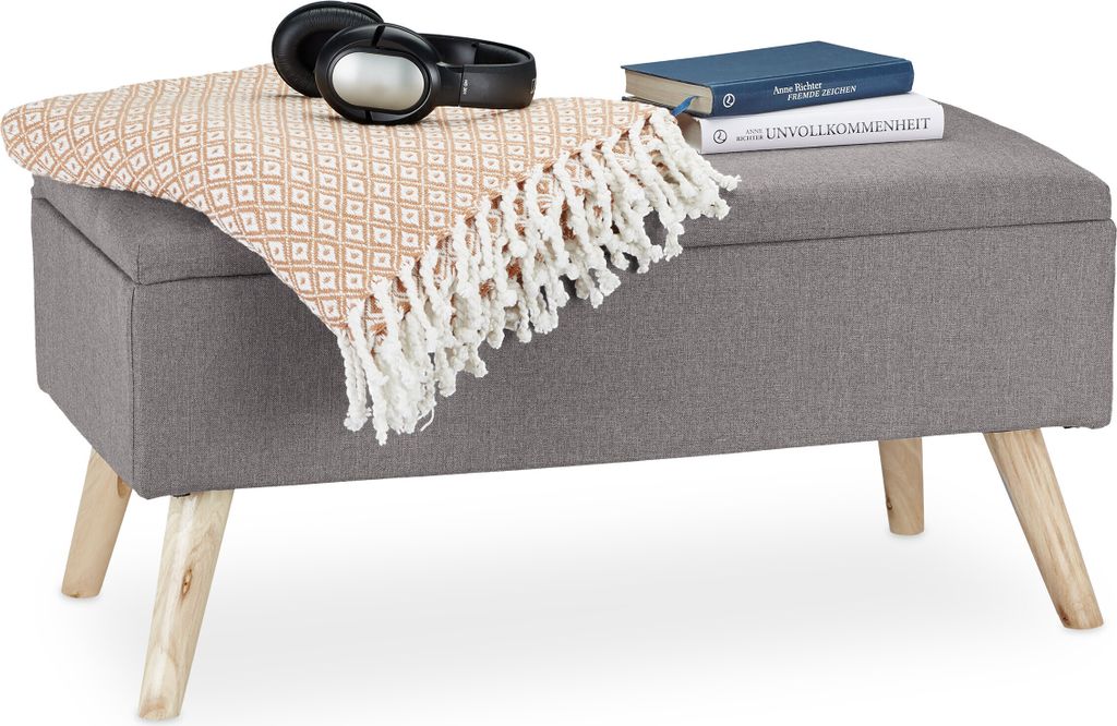 Banc rembourré avec rangement RD28940, gris Image du produit 