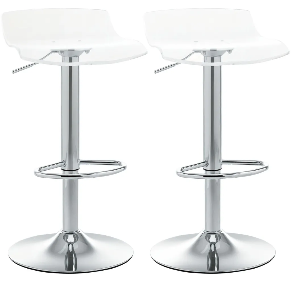 Chaise de bar réglable en hauteur lot de 2 avec assise pivotante 360°