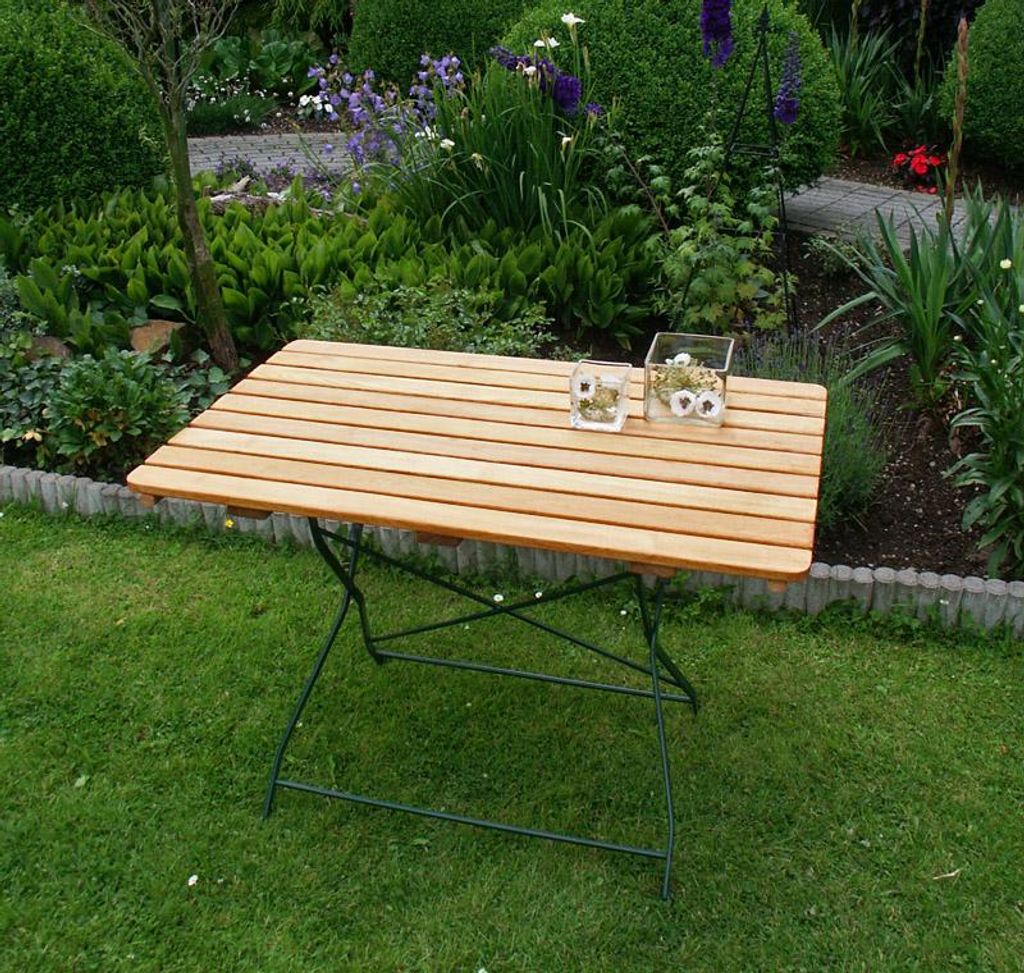 Tavolo pieghevole in legno da giardino, 110x70x72 cm Immagine del prodotto 