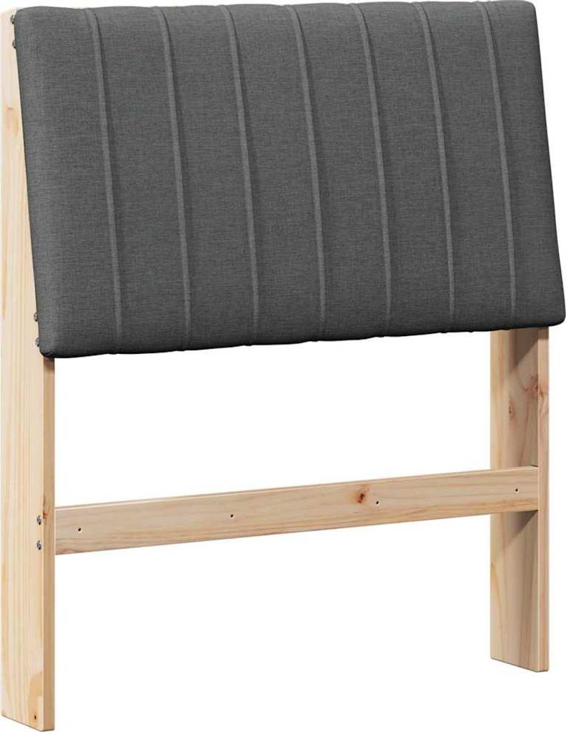 Gepolstertes Kopfteil Dunkelgrau 75 cm Massives Kiefernholz