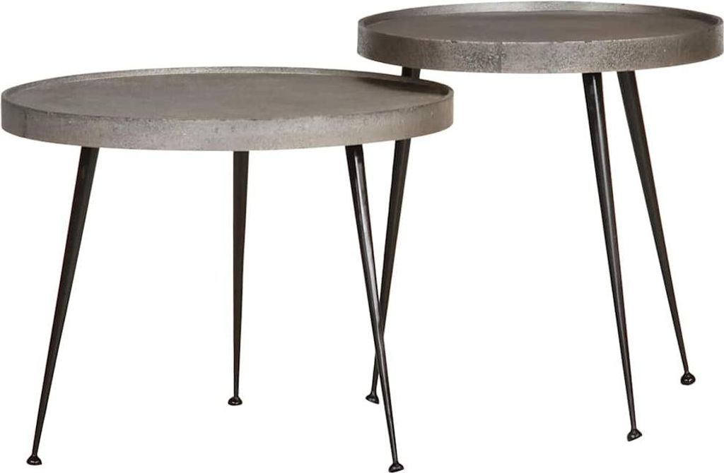 Couchtisch 2 Stk. Silbern Holzwerkstoff