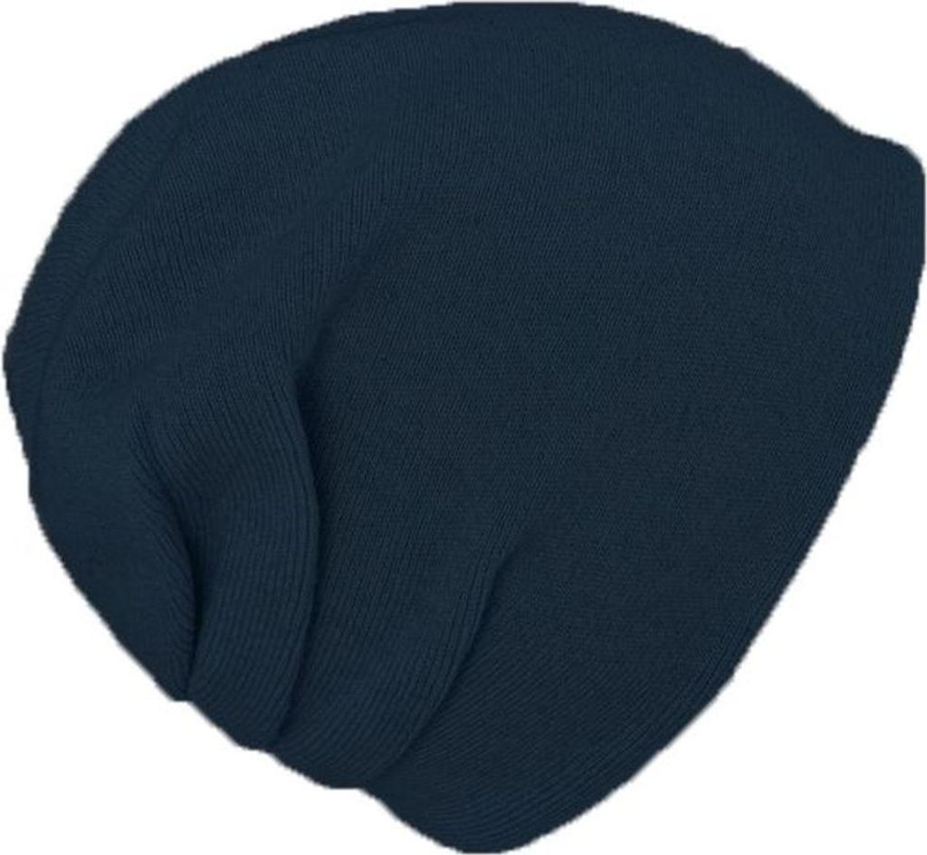 Fiebig zweilagige unifarbene Strickmütze Beanie Kaschmir, blau, Gr. Einheitsgröße