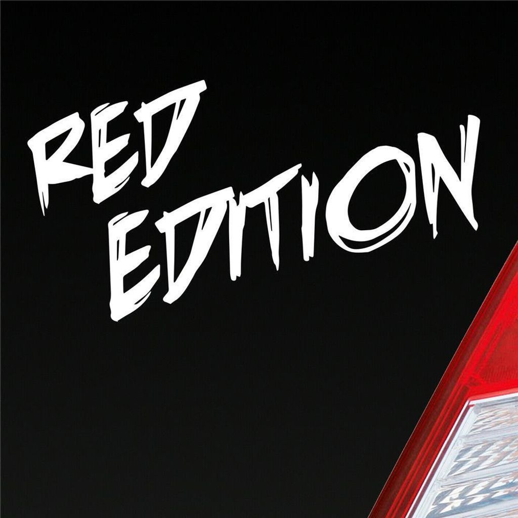 Auto Aufkleber Red Edition Auto Car Tuning 15x7 cm Weiss Glanz Sticker Heckscheibenaufkleber