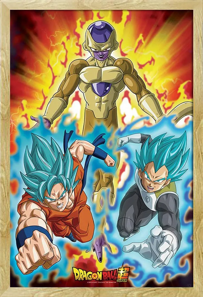 Décoration murale Dragon Ball Super Golden Frieza cadre Shinsuke hêtre