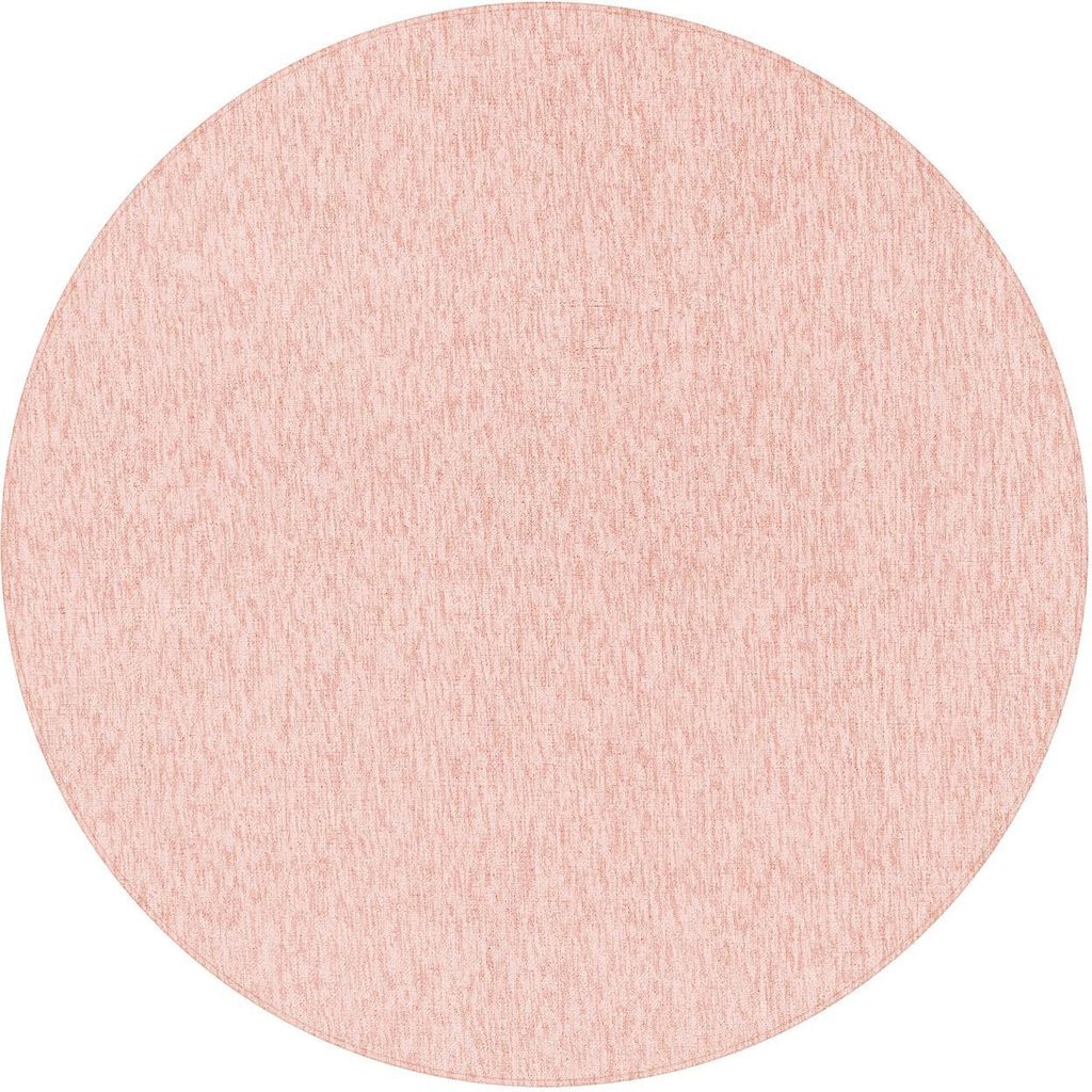 Kurzflor Teppich Neva rund, Farbe: Rosa, Größe:200 cm rund