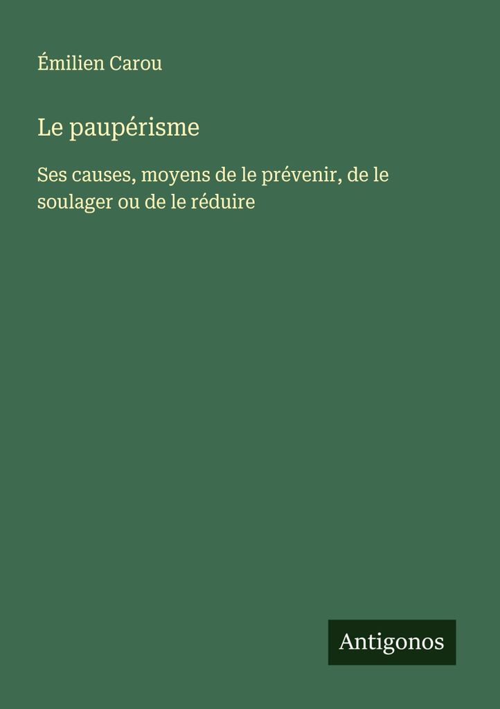 Le paupérisme