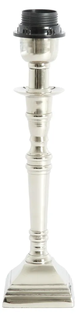 Socle de lampe DELHI nickel 25 cm : stable et compact pour petits meubles