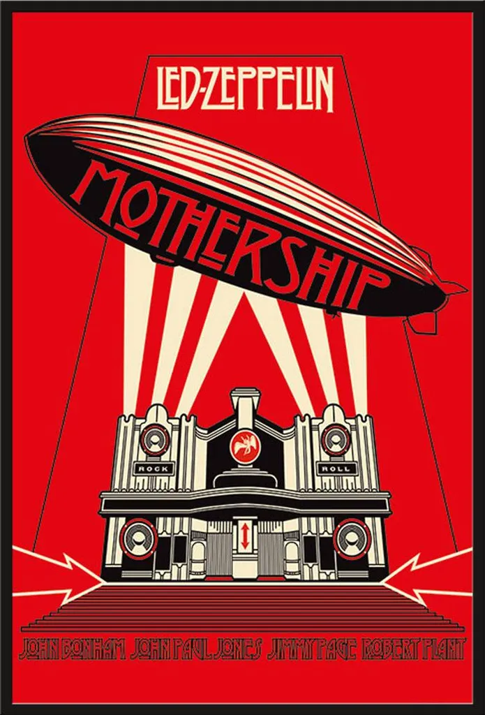Cadre Shinsuke avec Affiche Led Zeppelin Mothership Red Vitre Acrylique
