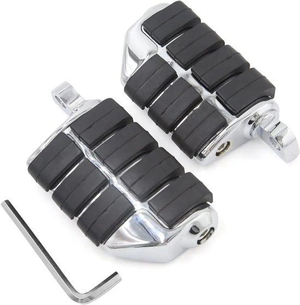 Repose-pieds moto universels 10mm en alu argenté - Accessoires de vélo