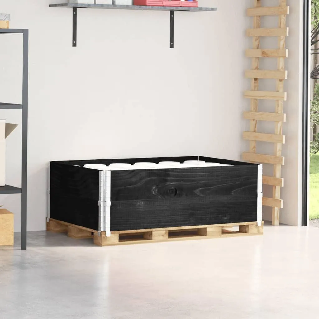 Coffrage palette 120x80 pour stockage et potager bois noir lot de 2