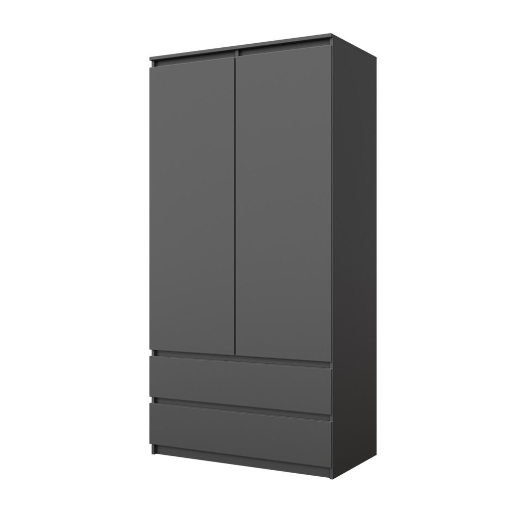Armoire Anthracite – Armoire Chambre 2 Portes avec 2 Image du produit 
