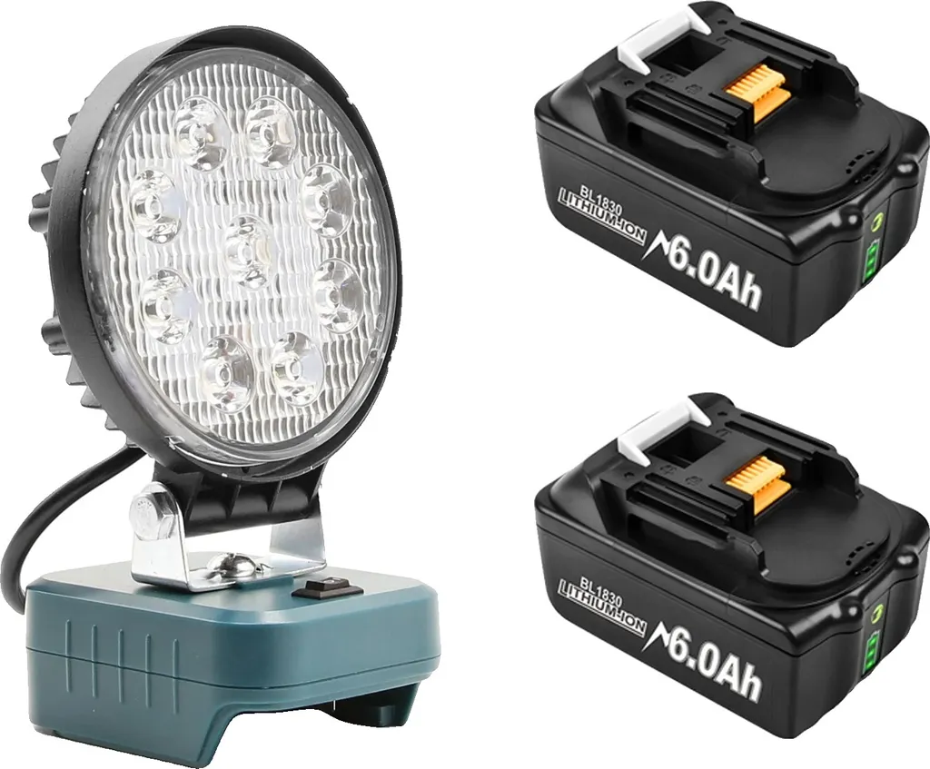 Batterie 18V 9,0Ah haute autonomie, chargeur 6A et éclairage de zone