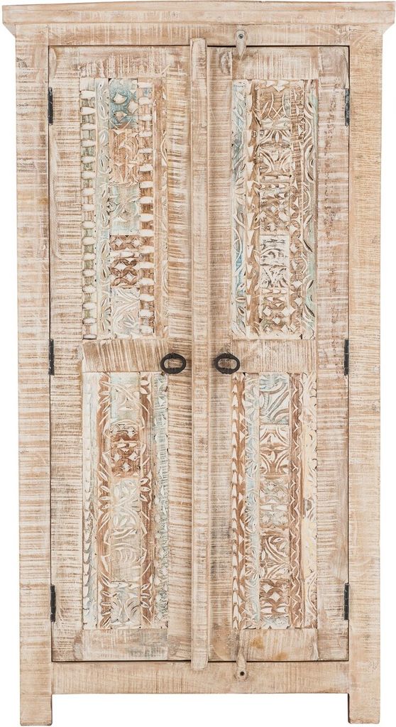 Divari Schrank 72x135x40 Mangoholz Allzweckschrank in Antik Produktbild 