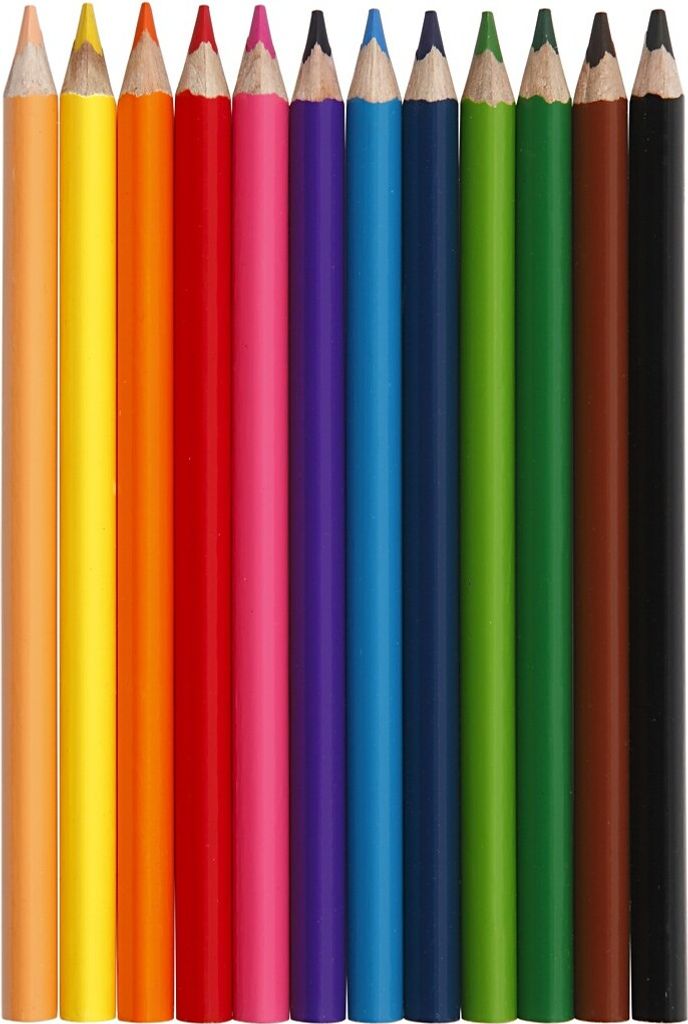 Colortime Buntstifte, Mine: 5 mm, 12 sortierte Farben, Jumbo