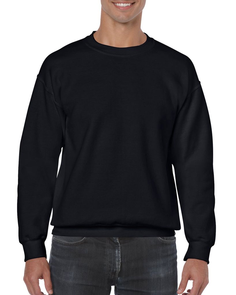 Gildan Herren Sweatshirt Pullover Pulli S M L XL XXL 3XL 4XL 5XL, Farbe:Schwarz, Größe:M