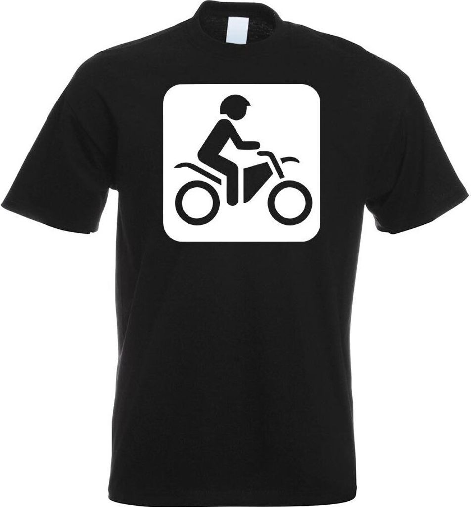Kiwistar - T-Shirt - schwarz - Motorrad Roller Biker Piktogramme Herren Funshirt Bedruckt Design Sprüche Spruch Motive - mit Motiv Bedruckt - Funs...
