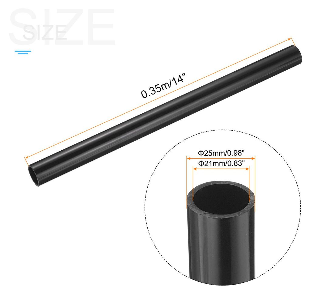 PVC Rohr, Durchmesser 21mm L?nge 0.35m Rund Kunststoffrohr fš¹r Garten, Aquarium, Wasserleitung, Kabelkanal, lš¹ftungsrohr (Schwarz)