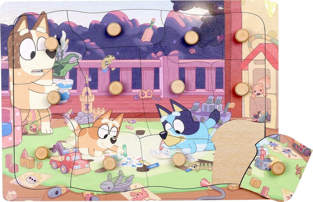 Bluey und Bingo Puzzle mit Griffen