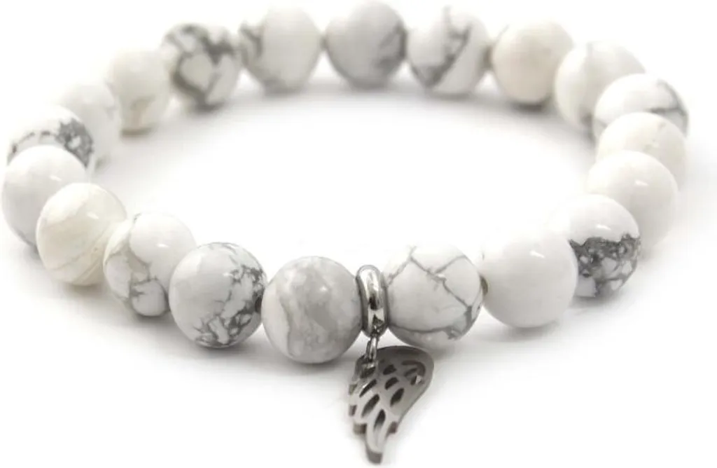 Bracelet en pierre naturelle Howlite blanche MINK30/17 bijou bien-être