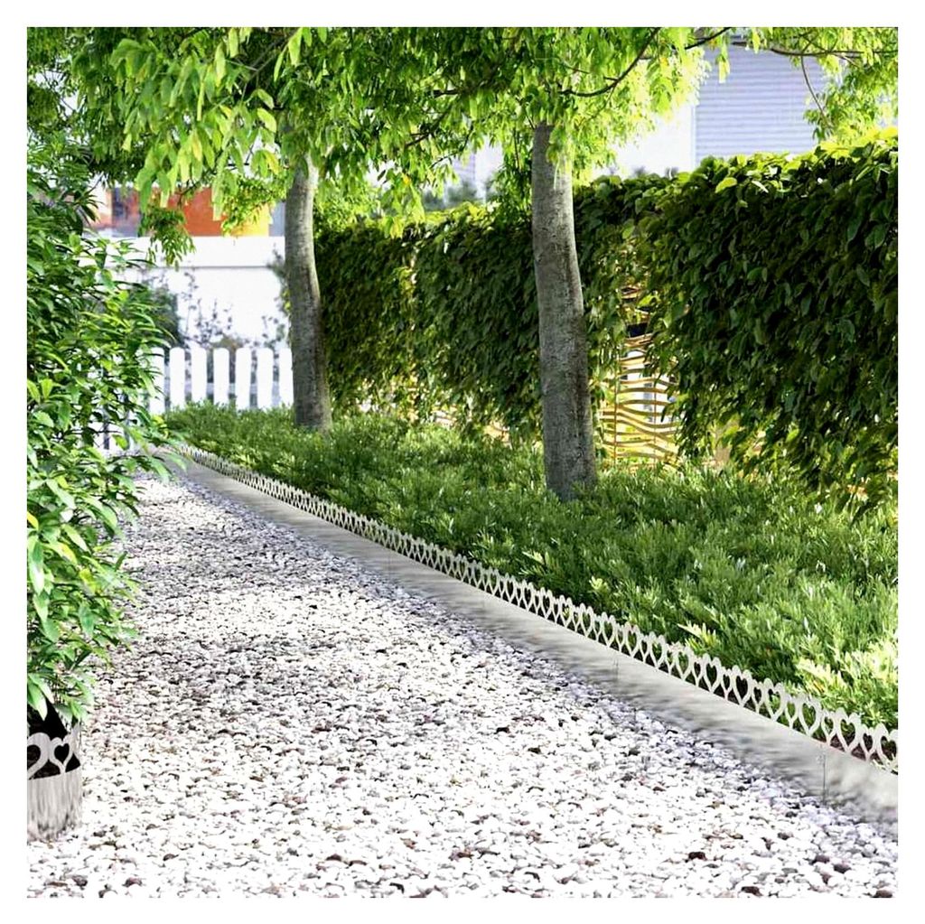 Edelstahl Rasenkante 103 cm, Silber, für Garten und Terrasse