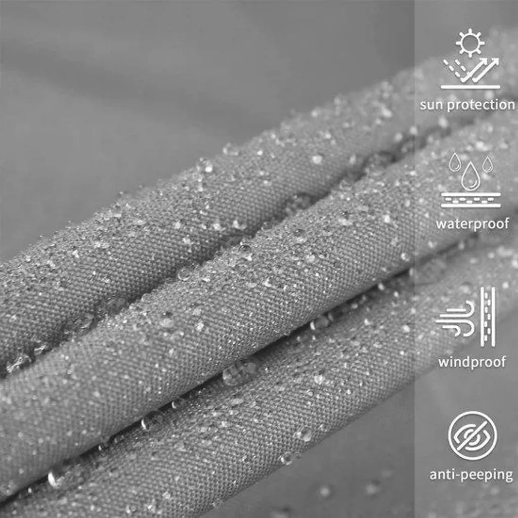 Demi-parasol rectangulaire 1 x 2 m gris anthracite pour petit balcon
