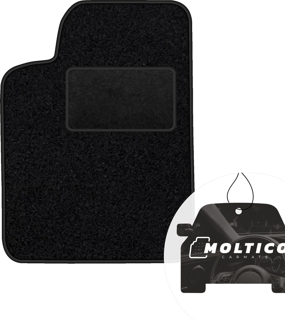 moto-MOLTICO Fahrer Fußmatte Auto Velours Fahrerseite Autoteppiche Schwarz Fahrermatte 1-teilig passend für Peugeot 405 1992-1996