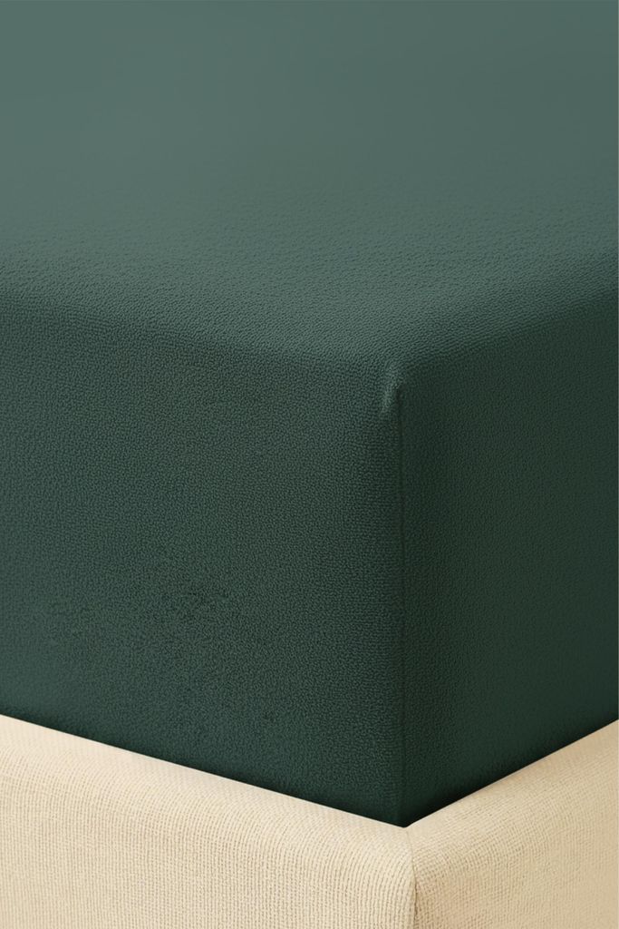 Prześcieradło frotte z gumką 180x200x30 cm butelkowa zieleń Zdjęcie produktu 