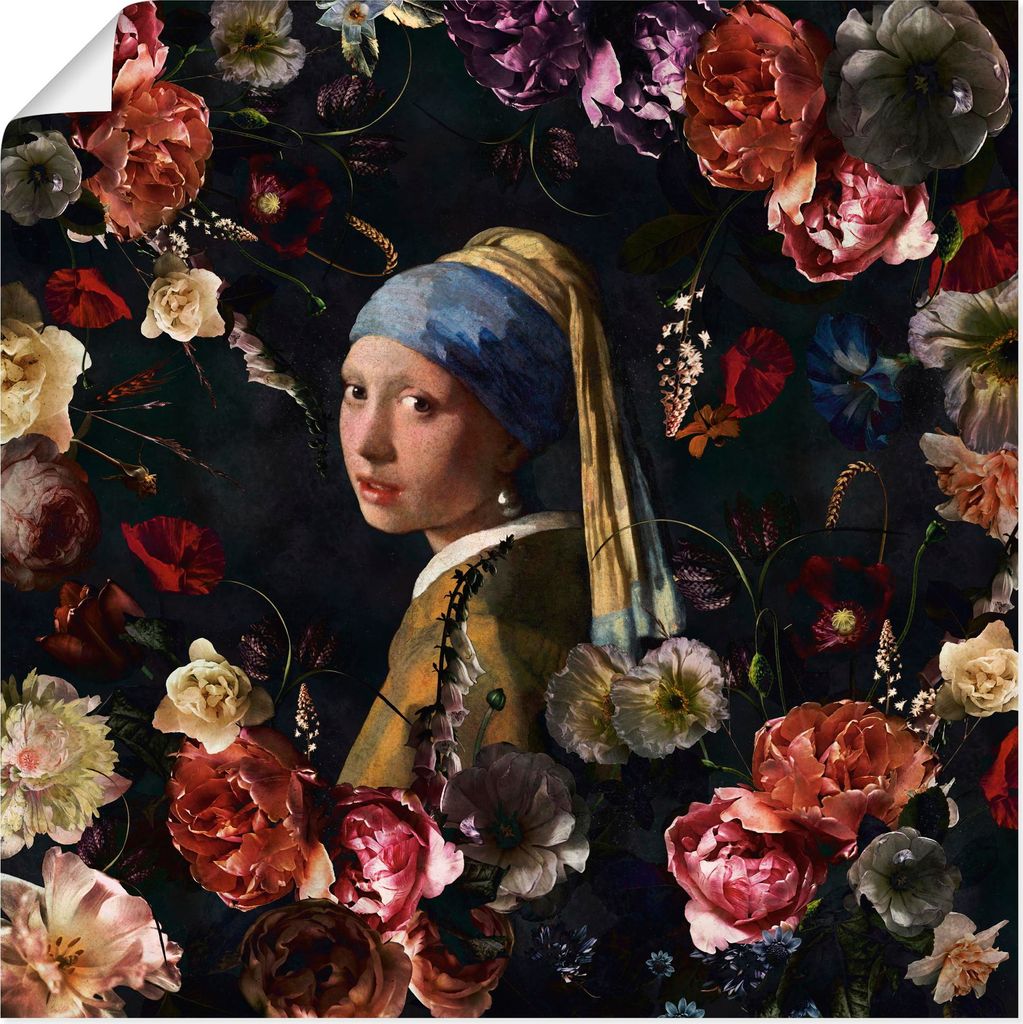 ARTland Poster Mädchen mit den Perlenohrring Adaption Größe: 100x100 cm