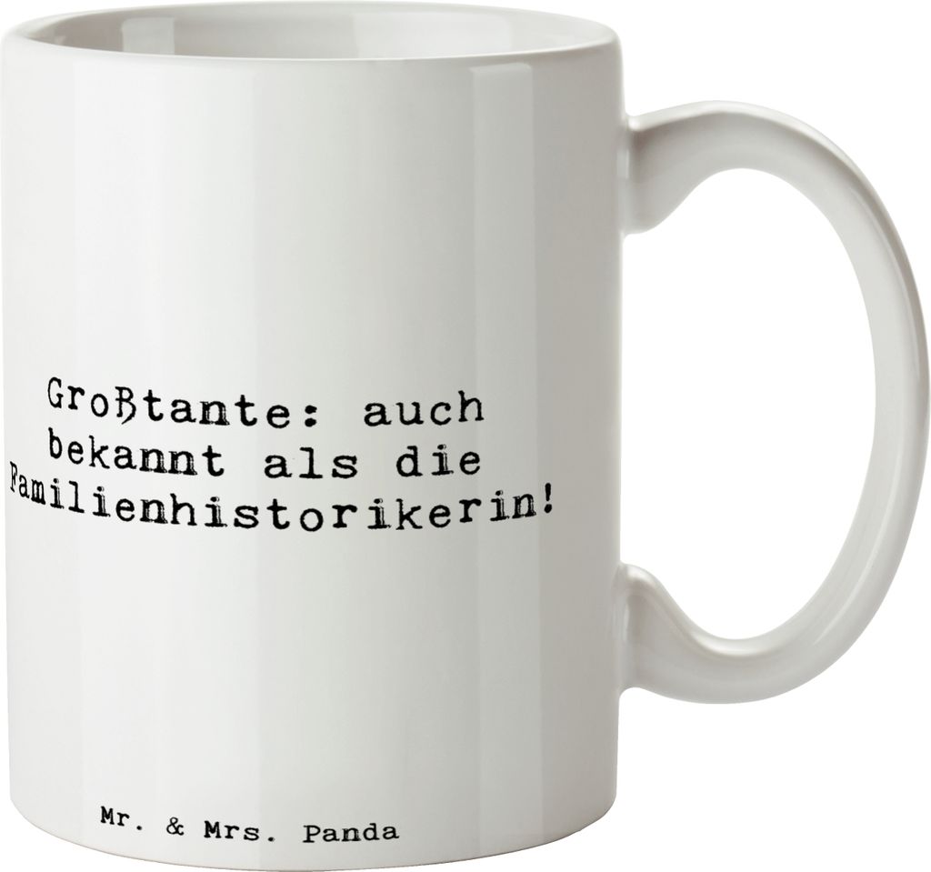 Mr. & Mrs. Panda Becher Spruch Großtante Historikerin - Weiß - Geschenk, handgemacht, emotionale Unterstützung, Enkel, Familienerbe, erweiterte ...
