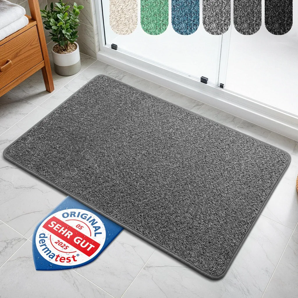 Tapis de douche hygiénique anthracite - Format 40x60 cm séchage rapide