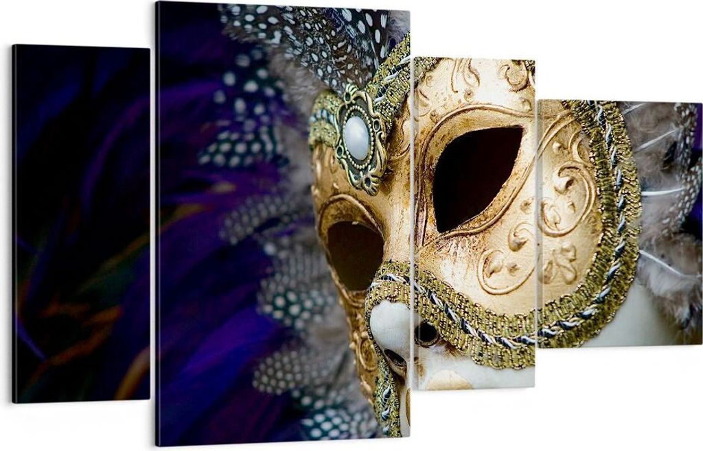 Bild auf Leinwand - Leinwandbild - Maske Gesicht Mysterium - 120x70cm - Wand Bild - Wanddeko - Leinwanddruck - Bilder - Kunstdruck - Wanddekoration...