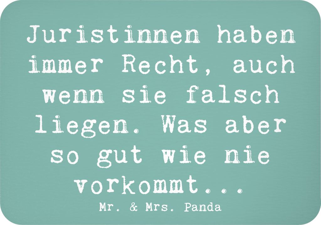 Mr. & Mrs. Panda magnet Spruch Juristin Recht - Meeresbrise - Geschenk, Anwältin, whiteboardmagnet, Kanzlei, Geschenke mit Herz, auch wenn sie fal...