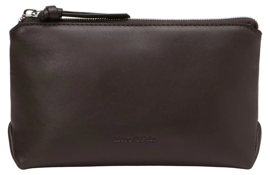 Petit sac d'accessoires Marc O'Polo Caia en cuir marron foncé élégant