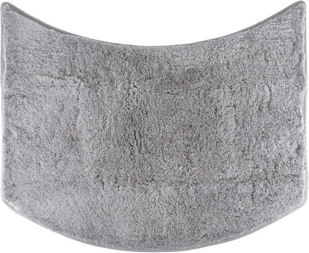 Tapis de douche courbe pour cabine arrondie sortie de bain grise fluffy