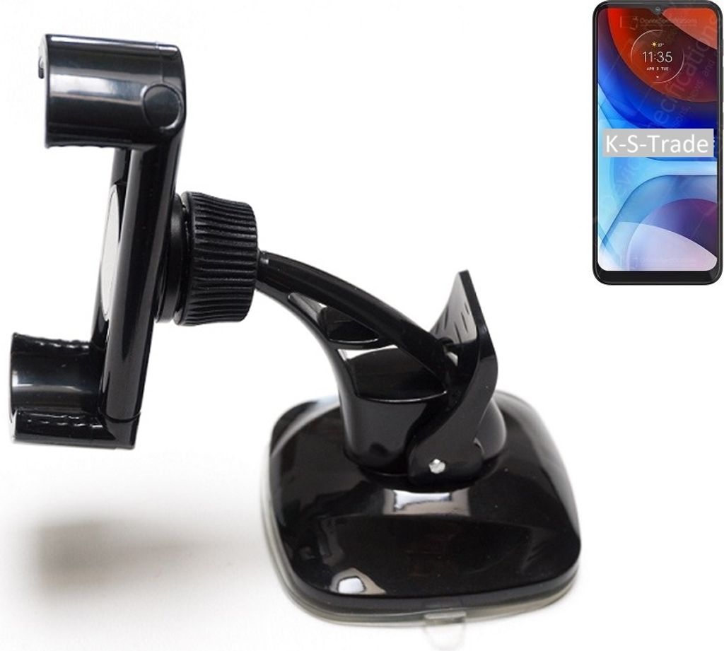 K-S-Trade kompakte Handy-Halterung Windschutzscheibe kompatibel mit Lenovo K13 Note Armaturenbrett schwarz Autohalterung KFZ Halter Scheiben-Halterung