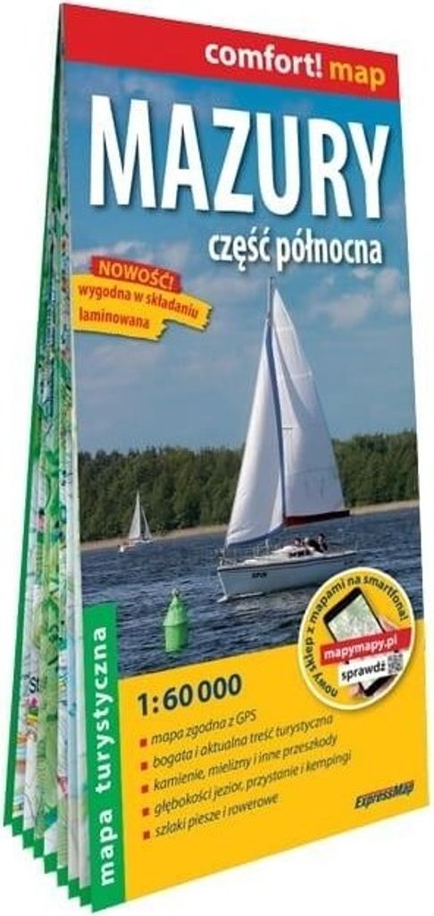 Mazury Część północna laminowana mapa turystyczna 1:60 000 Obrázok produktu 