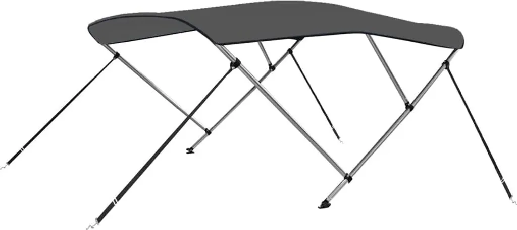 Bimini Top vidaXL Anthracite à 3 Arceaux 183x196x137 cm pour Bateau