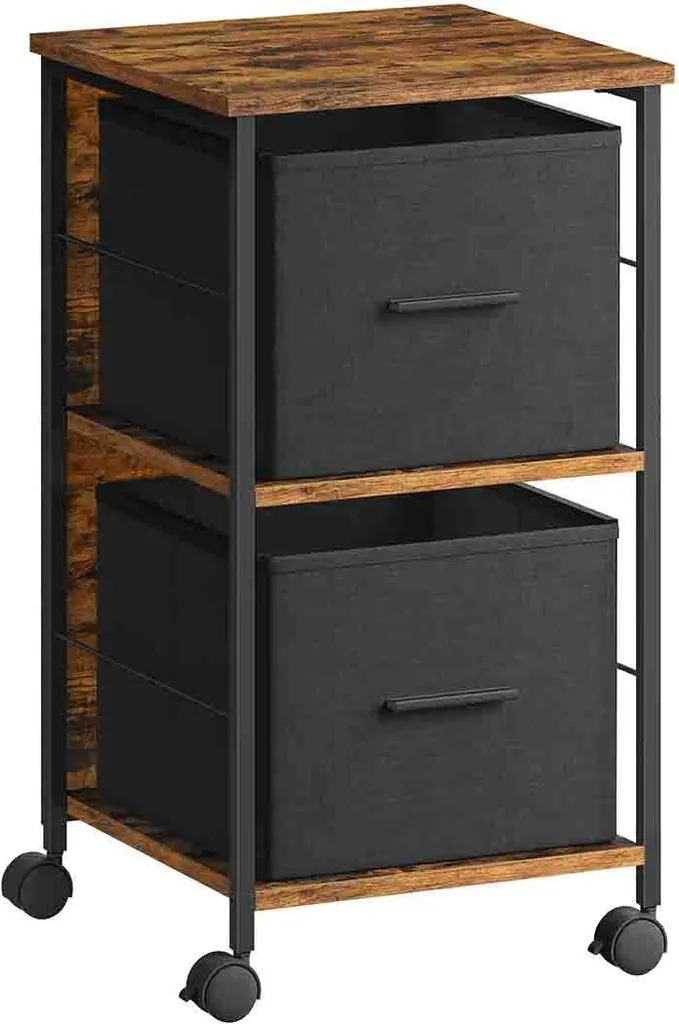 Meuble de rangement bureau avec 2 tiroirs de style industriel chic