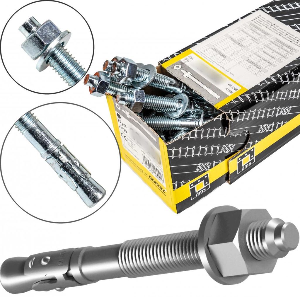 Kotva do betónu DOMAX DMX 10x100 mm oceľová expresná Obrázok produktu 