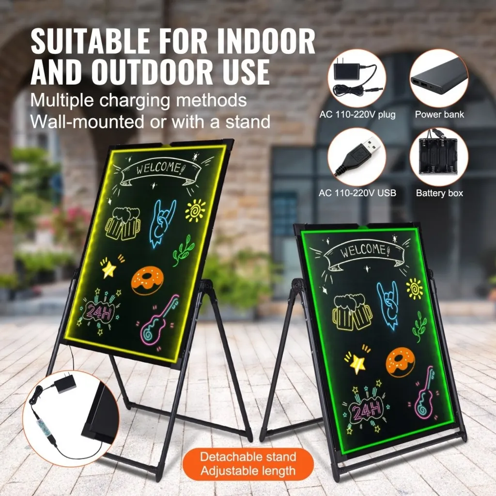 Tableau LED pour menu restaurant et vitrine magasin - Format 60x80cm