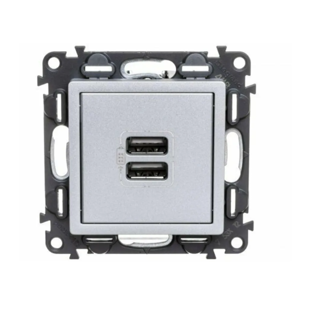 Presa USB Doppia Legrand Valena Life Alluminio - Caricatore Parete